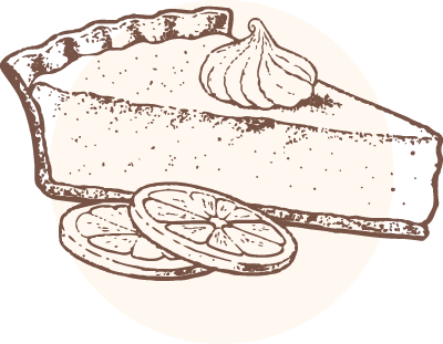 Illustration d'une part de gâteau pour illustrer un café qui propose des pâtisseries healthy & gourmandes